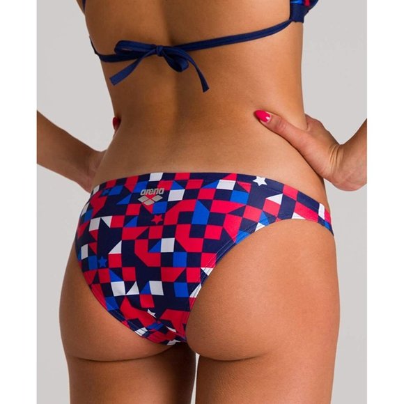 Arena Women's Sport Bikini MaxLife Swimsuit Swimming, Red USA-Bottom, Size 28 - Picture 3 of 11